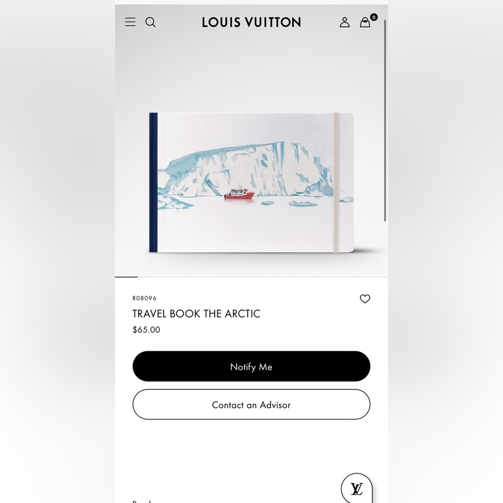 BN Louis Vuitton collector travel book. arctic. Brand new sealed. Sold out